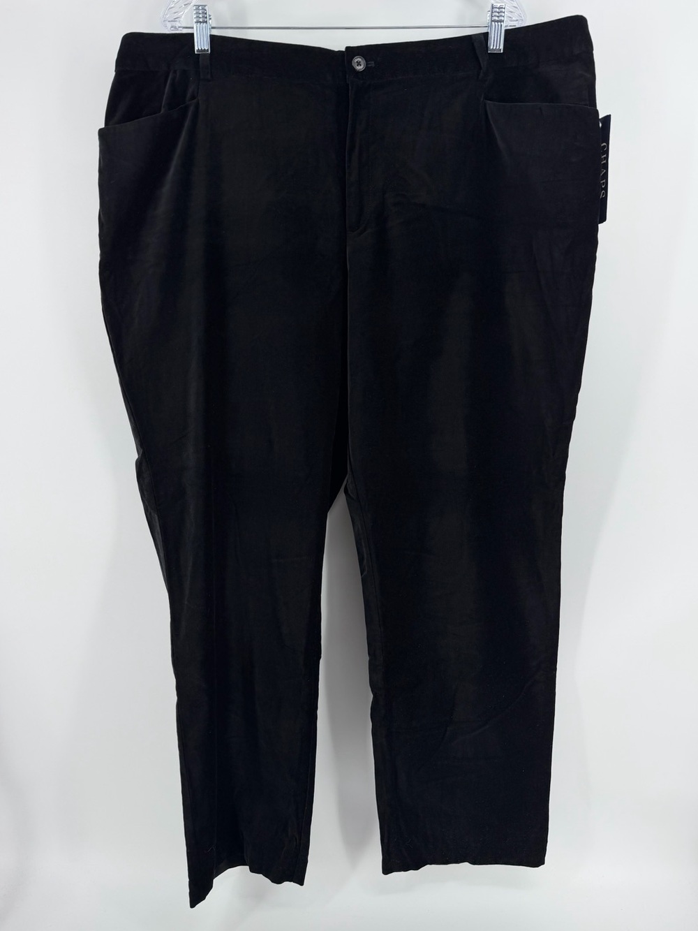 NWT CHAPS Black Velveteen Straight Leg Pants, Women's 22W